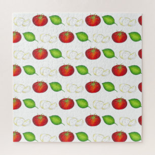 Mozzarella Tomato Basil Italian Food Ingredients Jigsaw Puzzle