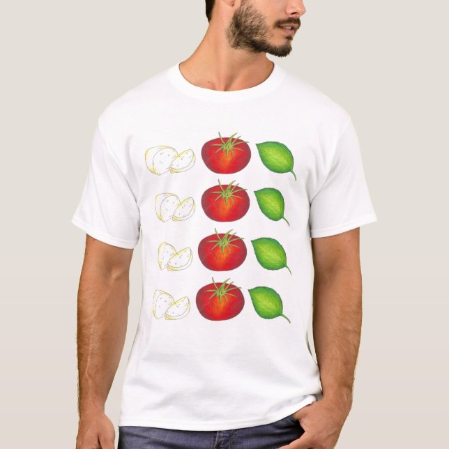 Mozzarella Tomato Basil Italy Cooking Food Caprese T-Shirt (Front)