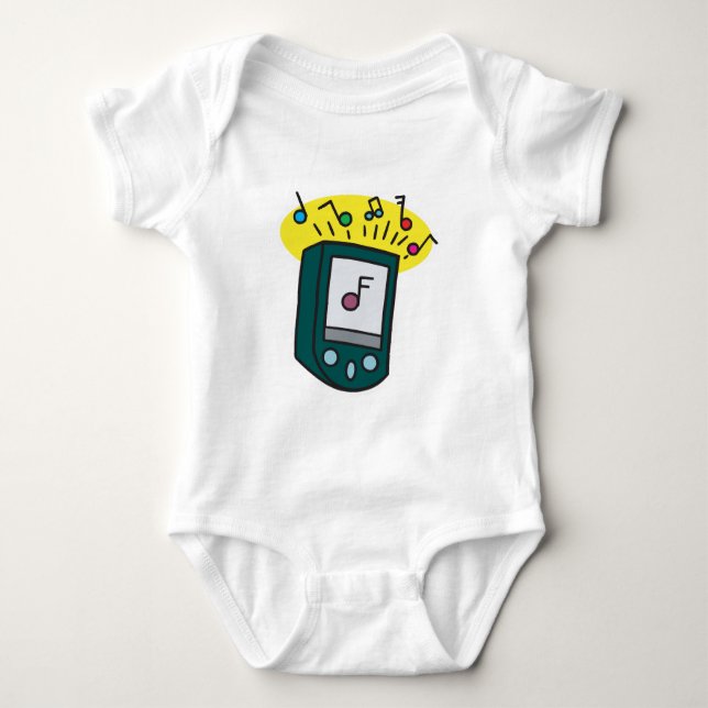 mp3 player design baby bodysuit (Front)