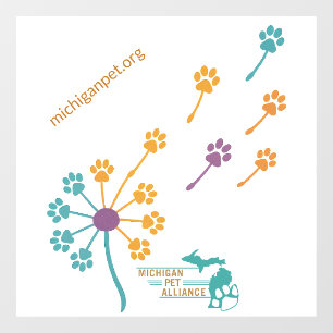 MPA Dandelion Paw Prints Window Clings