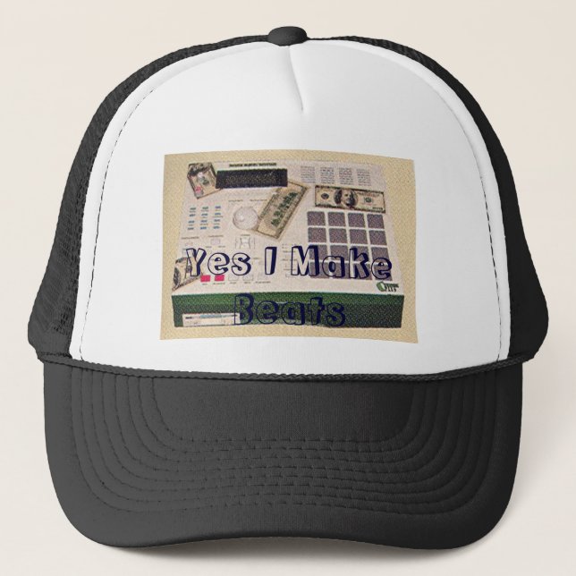 MPC-2000, Yes I Make Beats Trucker Hat (Front)