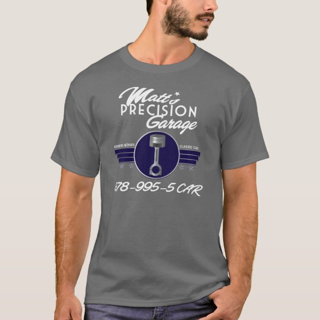 MPG - Piston - Front only with Phone T-Shirt (Front)