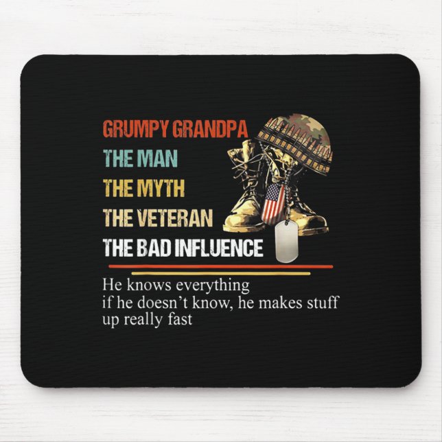 Mpy Grandpa The Man The Myth The Veteran  Mouse Pad (Front)