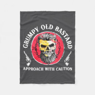 Mpy Old Approach With Caution Beard Skull Barber Fleece Blanket