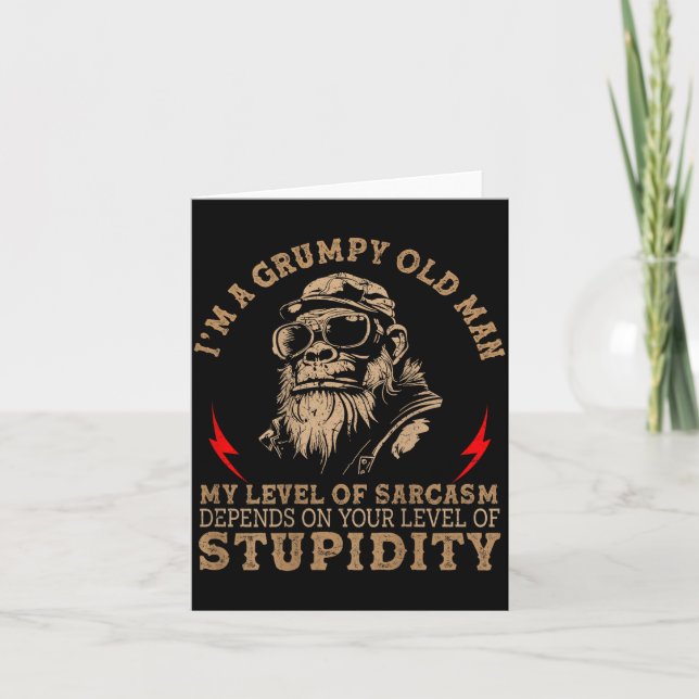 Mpy Old Man - My Level Of Sarcasm Funny Monkey (on Card (Front)