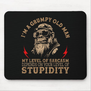 Mpy Old Man - My Level Of Sarcasm Funny Monkey (on Mouse Pad