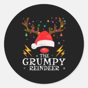 Mpy Reindeer Family Matching Christmas Party Funny Classic Round Sticker