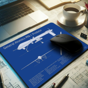 MQ-1 Predator UAV- Aeroplane Blueprint ABD Mouse Pad