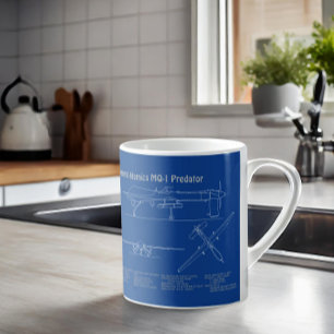 MQ-1 Predator UAV- Aeroplane Blueprint AD Coffee Mug