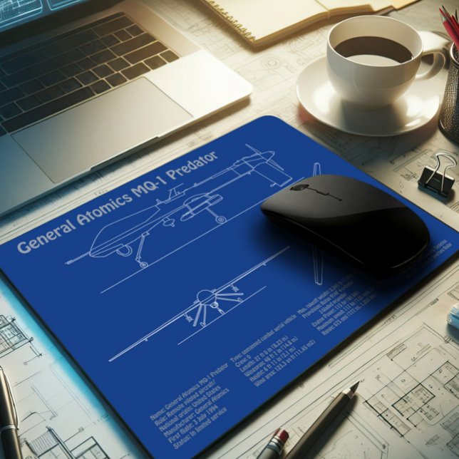 MQ-1 Predator  UAV- Aeroplane Blueprint AD  Mouse Pad (Creator Uploaded)