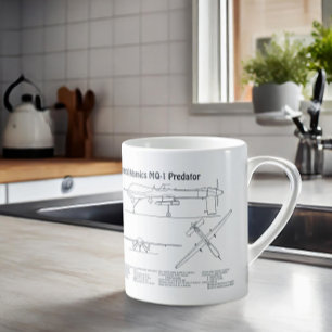 MQ-1 Predator UAV- Aeroplane Blueprint BD Coffee Mug
