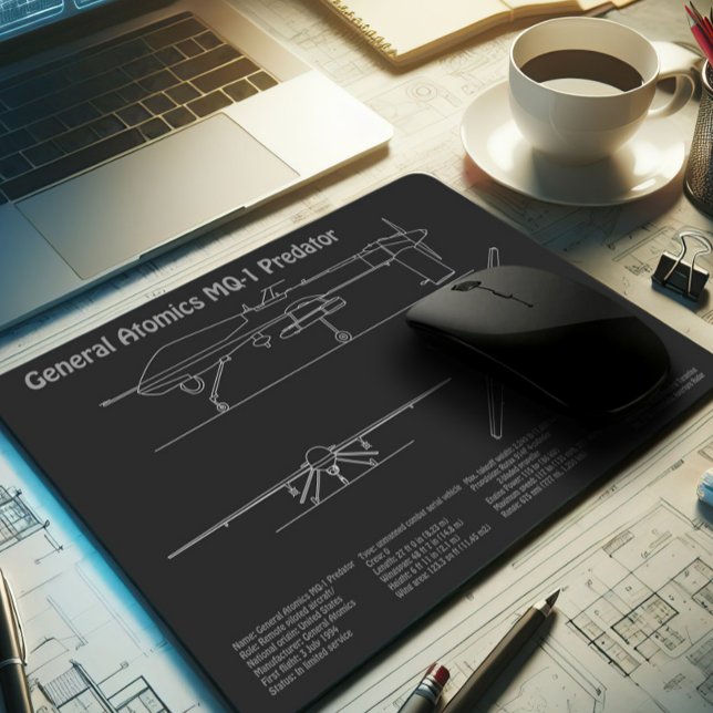MQ-1 Predator  UAV- Aeroplane Blueprint PD  Mouse Pad (Creator Uploaded)