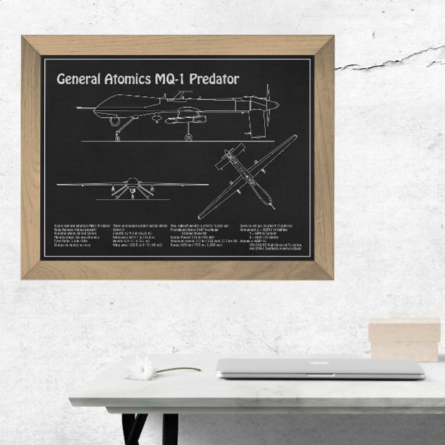 MQ-1 Predator  UAV- Aeroplane Blueprint PD  Photo Print (Creator Uploaded)