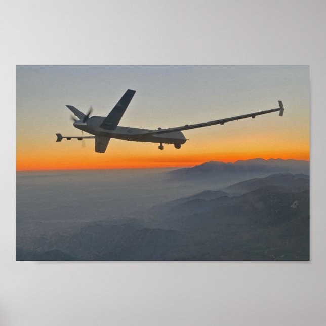 MQ-9 Reaper in Mountains Poster (Front)