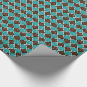 MQF Sequins-AQUA-CHOCOLATE-WHITE-GIFT WRAP Wrapping Paper