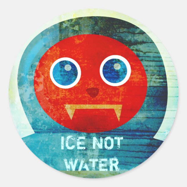 Mr. Abominable Says, "My Ice is Melting Up Here!" Classic Round Sticker (Front)