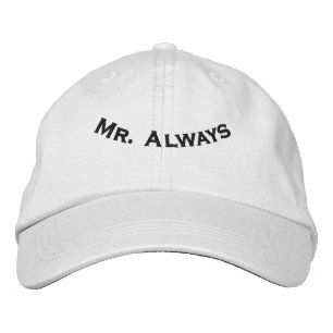 Mr Always Elegant White-Hat Honeymoon Romantic Fit Embroidered Hat