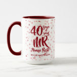 Mr Always Right Fun 40th Ruby Anniversary Mug<br><div class="desc">The perfect 40th ruby wedding anniversary gift for Mr Always Right. Personalise with the name and wedding year. A fun,  unique and customisable gift to celebrate anyone's wedding anniversary. Designed by Thisisnotme©</div>