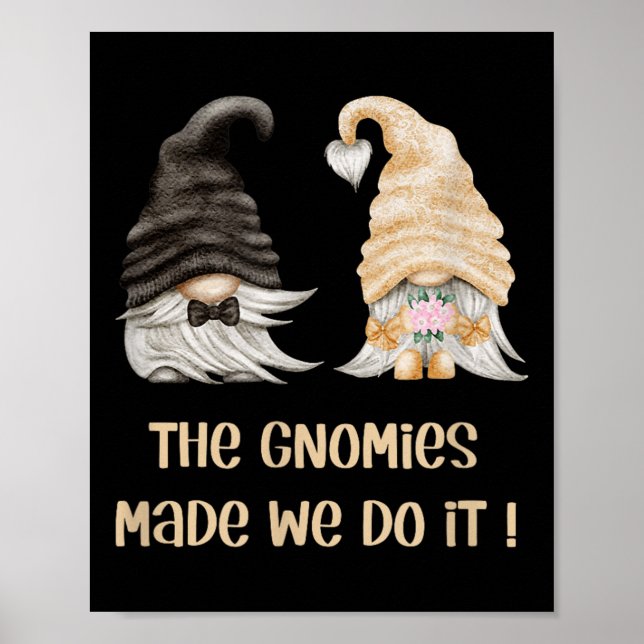 Mr &amp; Mrs Gnome For Funny Gardener Wedding - Br Poster (Front)
