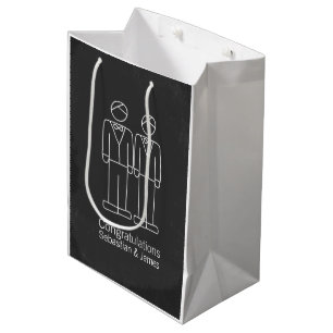 Mr And Mr Doodle Grooms Wedding Personalised Medium Gift Bag