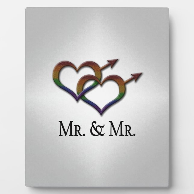 Mr. and Mr. Gay Pride Interlinking Gender Symbols Plaque (Front)