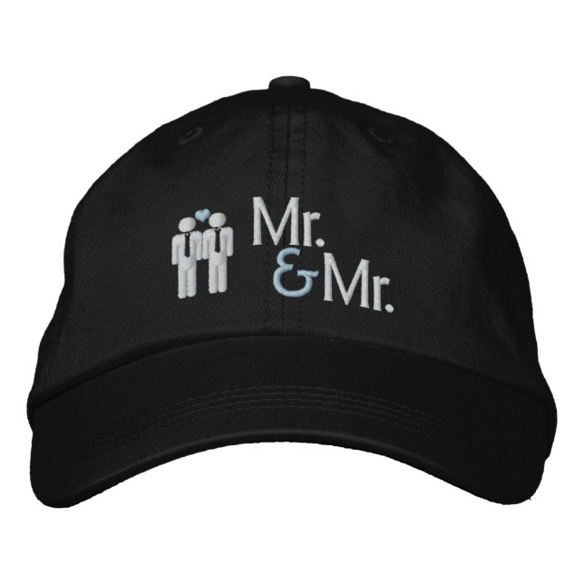 Mr and Mr Gay Wedding Embroidered Hat (Front)