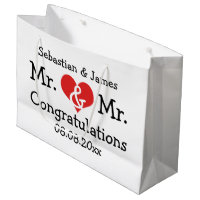 Mr and Mr Red Heart Wedding Personalised