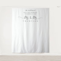 Mr and Mr Script Gay Wedding Photo Backdrop