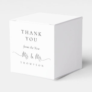 Mr and Mr Stylish Script Swashes Wedding Thank You Favour Box