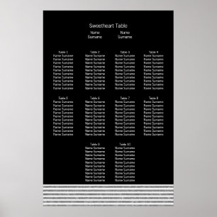 Mr and Mr Suit and Tie Gay Wedding Seating Plan Poster