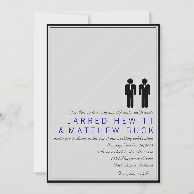 Mr. and Mr. Two Grooms Wedding Invitation (Front)
