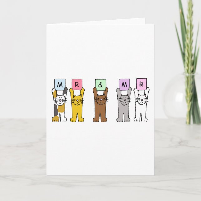 Mr and Mr Wedding Congratulations. Card (Front)