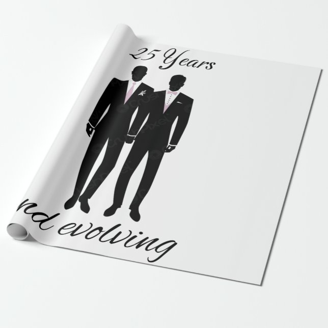 Mr and Mr wrapping paper white and black (Unrolled)