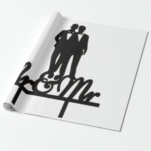 Mr and Mr wrapping paper white and black