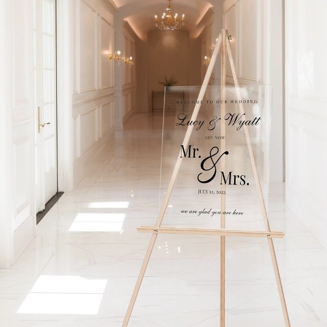 Mr and Mrs Acrylic Wedding Welcome Sign (Creator Uploaded)