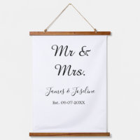 Mr and Mrs add name est. Date year wedding couple