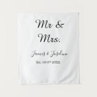 Mr and Mrs add name est. Date year wedding couple
