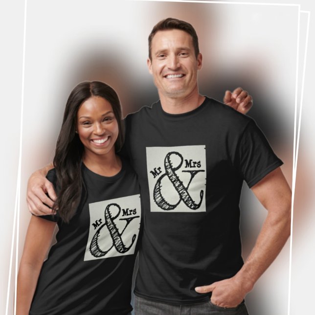 Mr and Mrs And So It Begins Ampersand Symbol T-Shirt (Creator Uploaded)