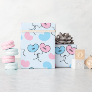 Mr and Mrs Balloons for Engagement Shower Seamless Wrapping Paper