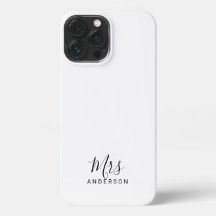 Mr and Mrs   Black and White Modern Script iPhone 13 Pro Max Case