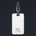 Mr and Mrs | Black and White Modern Script Luggage Tag<br><div class="desc">"Mr and Mrs" Black and White Modern Script Personalised Couple Gift

Perfect as wedding gifts for newlywed,  wedding anniversary gifts,  Valentine's day gifts and gift for any occasions.</div>
