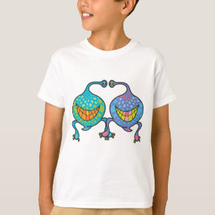 Mr. and Mrs. Blob Cartoon Fun Alien T-shirt