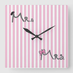 Mr and Mrs Bride/Groom Wall Clock
