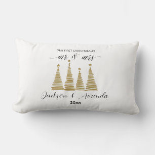 Mr and Mrs Christmas – Personalized Newlywed gift Lumbar Cushion