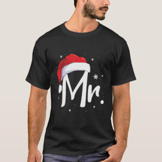 Mr And Mrs Christmas Santa Claus Matching His Hers T-Shirt