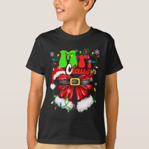 Mr And Mrs Claus Couples Cute Santa Christmas Ligh T-Shirt