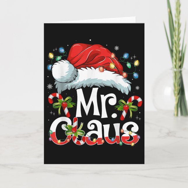 Mr And Mrs Claus Couples Matching Christmas Pajama Card (Front)