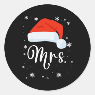 Mr And Mrs Claus Couples Matching Christmas Pajama Classic Round Sticker