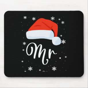 Mr And Mrs Claus Couples Matching Christmas Pajama Mouse Pad