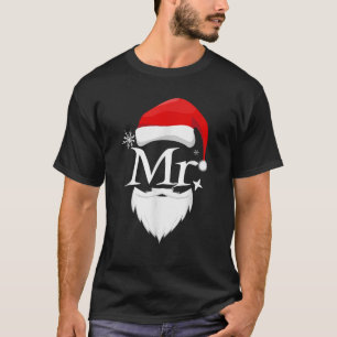 Mr and Mrs Claus Couples Matching Christmas Pajama T-Shirt